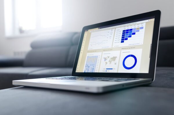 computer showing data charts.