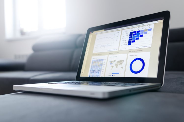 computer showing data charts.