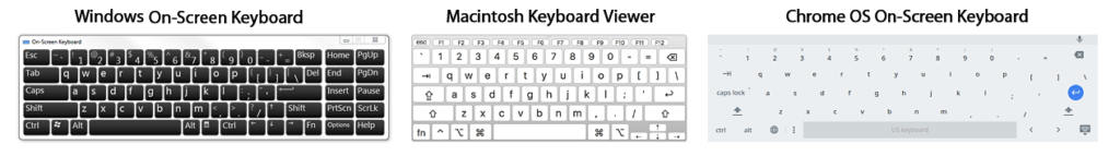 on screen keyboards
