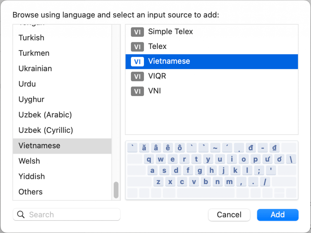 type in foreign language.